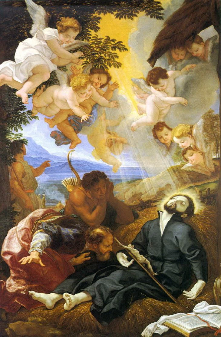 San Francesco Saverio che muore a Sancian - chiesa di san Augustino, San Venanzio, Ascoli Piceno